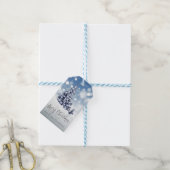 Snowy Winter Wonderland Aangepast kerstfeest Cadeaulabel (Met Touw)