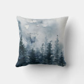 Snowy Winter Woodland Baby Animals Monogram Kussen (Achterkant)