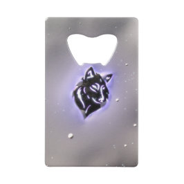 Snowy Wolf Design Paars Kredietkaart Flessenopener