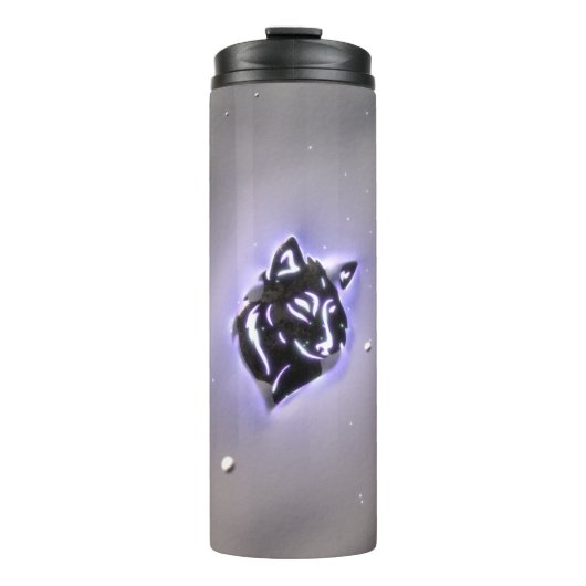 Snowy Wolf Design Paars Thermosbeker (Voorkant)