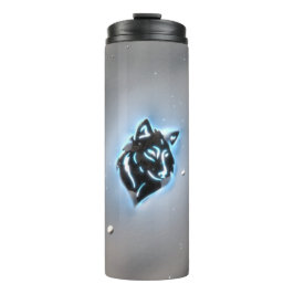 Snowy Wolf Icon Blue Thermosbeker