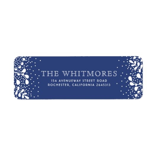 Snowy Wonderland Blue Christmas Etiket (Voorkant)