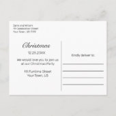 Snowy Wood Christmas Party Invitation Carte postal (Dos)