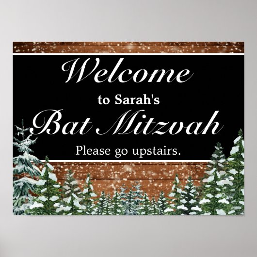 Snowy Wood & Forest Bar Bat mitzvah Affiche de bie (Devant)