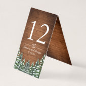 Snowy Wood & Forest Country Pine Numéro de table C (Back)