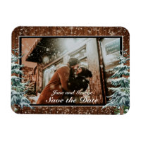 Snowy Wood & Forest Country Pine Photo Weddenschap