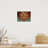 Snowy Wood & Forest Country Pine Weddenschap Poster (Keuken)