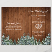 Snowy Wood & Forest Country Pine Wedding Programme (Devant)