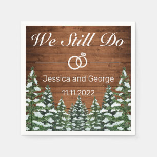 Snowy Wood & Forest Country Wedding Jubileum Servet