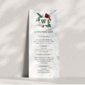 Snowy Woodland Élégant Dîner De Vacances Carte Men