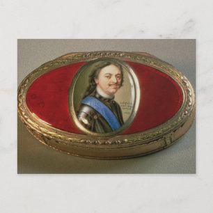 Snuff doos met portret miniatuur van Peter Briefkaart
