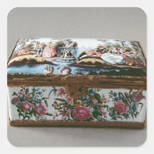 Snuffbox, c.1750 vierkante sticker (Voorkant)