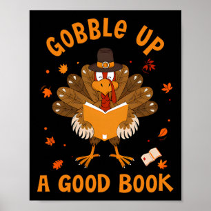 Snuffel een goed boek Turkije Leesboek Thanksgivin Poster