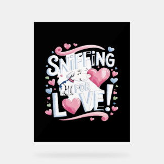 Snuffelen voor de liefde! Hond Acryl Bord