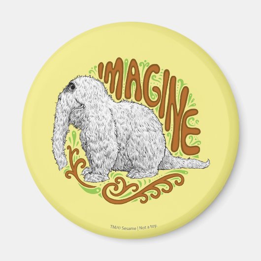 Snuffleupagus B&W Schets Tekenen Magneet (Voorkant)