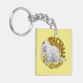 Snuffleupagus B&W Schets Tekenen Sleutelhanger (Voorkant Links)