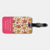 Snuffleupagus en Big Bird Groovy Flower Pattern Bagagelabel (Achterkant horizontaal)