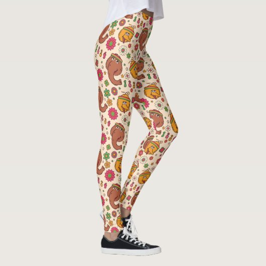 Snuffleupagus en Big Bird Groovy Flower Pattern Leggings (Rechts)