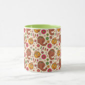 Snuffleupagus en Big Bird Groovy Flower Pattern Mok (Midden)