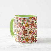 Snuffleupagus en Big Bird Groovy Flower Pattern Mok (Voorkant links)
