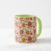 Snuffleupagus en Big Bird Groovy Flower Pattern Mok (Voorkant rechts)