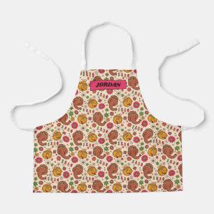 Snuffleupagus en Big Bird Groovy Flower Pattern Schort