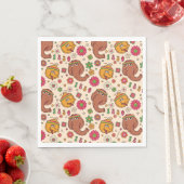 Snuffleupagus en Big Bird Groovy Flower Pattern Servet (Insitu)