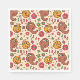Snuffleupagus en Big Bird Groovy Flower Pattern Servet