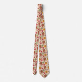 Snuffleupagus en Big Bird Groovy Flower Pattern Stropdas (Achterkant)