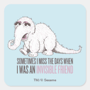 Snuffleupagus Soms mis ik de oude tijd Vierkante Sticker