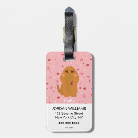 Snuffy Hearts & Stars Grafisch Bagagelabel (Achterkant verticaal)