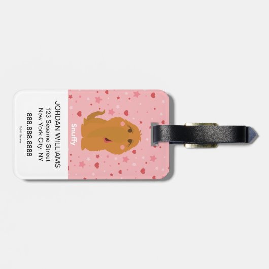 Snuffy Hearts & Stars Grafisch Bagagelabel (Achterkant horizontaal)