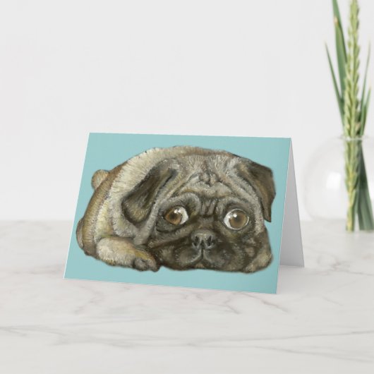 Snug als een pug kaart (Voorkant)