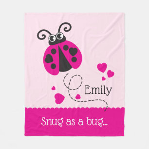 Snug een bug-naam ladybug roze deken
