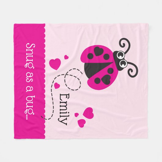 Snug un nom de bogue ladybug couverture rose (Devant (Horizontal))