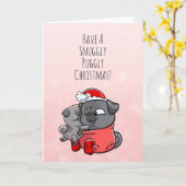 Snuggable zwarte kerstkaart kaart (Gele Bloem)