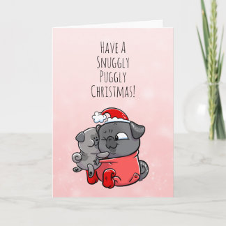 Snuggable zwarte kerstkaart kaart