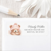 Snuggle Beer Baby shower adreslabel Etiket (Insitu)