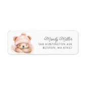 Snuggle Beer Baby shower adreslabel Etiket (Voorkant)