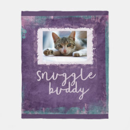 Snuggle Buddy Paars/Blauwgroen Fleece Photo Blanke