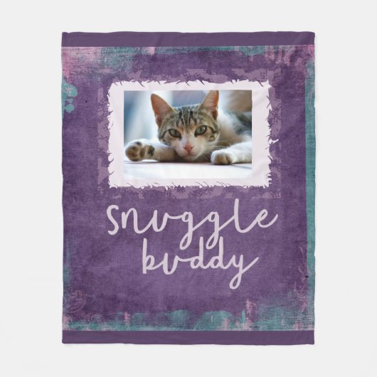 Snuggle Buddy Paars/Blauwgroen Fleece Photo Blanke (Voorkant)
