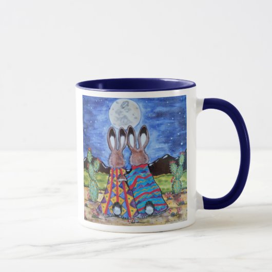 "Snuggle Bunnies" Romance du lapin sud-ouest! Mug (Droite)