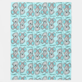 Snuggle Sweet Dreams Teddy-cyan Fleece Deken