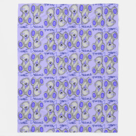 Snuggle Sweet Dreams Teddy-ultramarine Fleece Deken
