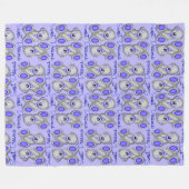 Snuggle Sweet Dreams Teddy-ultramarine Fleece Deken (Voorkant (Horizontaal))