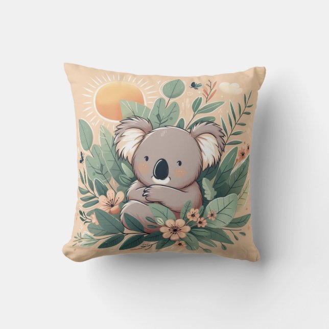 Snuggle Up met onze Schattige Koala Plush Kussen (Voorkant)