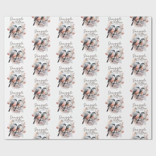 Snuggle weer is hier, vogels op tak kerst cadeaupapier (Vlak)
