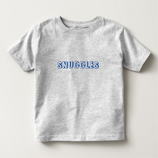 "Snuggles" blauwe letters Kinder Shirts (Voorkant)