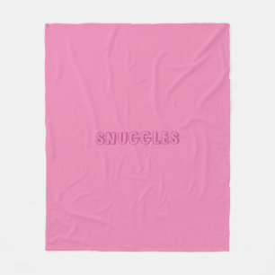 "Snuggles" donkerroze, roze Fleece Deken
