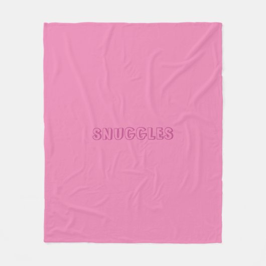 "Snuggles" donkerroze, roze Fleece Deken (Voorkant)